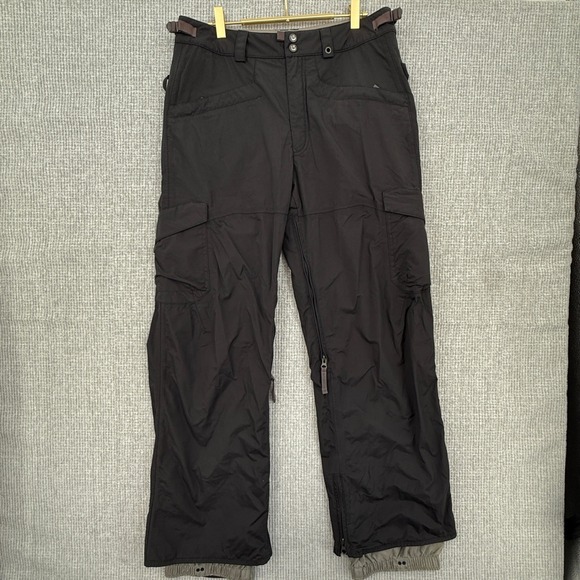 Burton Snow Pants‎ Insulated Waterproof Cargo Pockets Black Womens M Shell - Picture 1 of 12